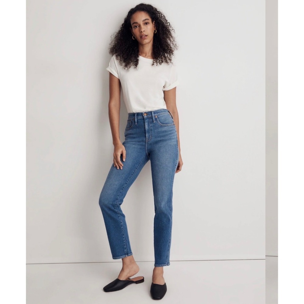Madewell Stovepipe Jeans Blue Denim High Rise Straight Leg Size 26 NF121